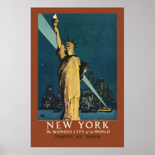 New York City - Frihetsgudinnan 1930-tal Vintage Poster