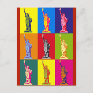 New York City Frihetsgudinnan Pop Art Vykort