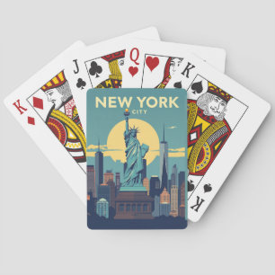 New York City Frihetsgudinnan Resa Vintage Casinokort