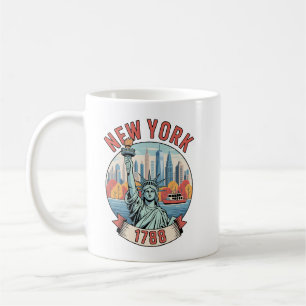 New York City Frihetsgudinnan Retro Kaffemugg