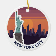 New York City Frihetsgudinnan Skyline