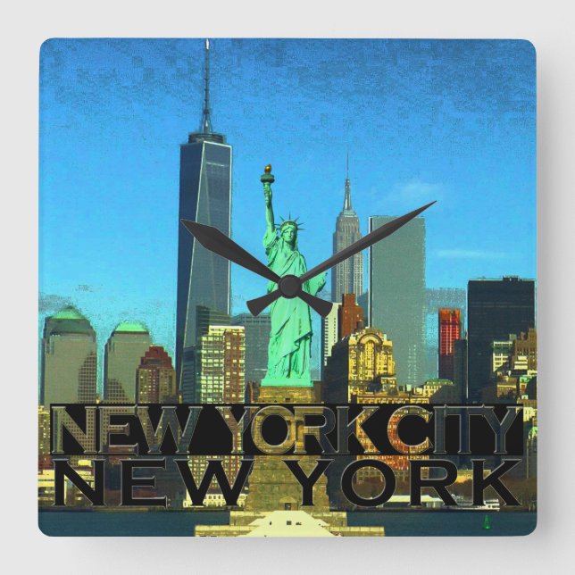 New York City Fyrkantig Klocka (Framsida)