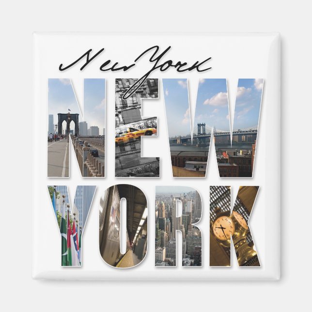 New York City Graphical Tourism Montage Magnet (Framsidan)