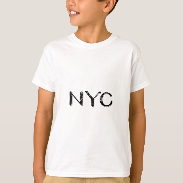 New York City Grunge Text Tee Shirt (Framsida)