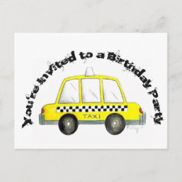 New York City Gul Taxi Cab NYC Festinladning Inbjudan Vykort