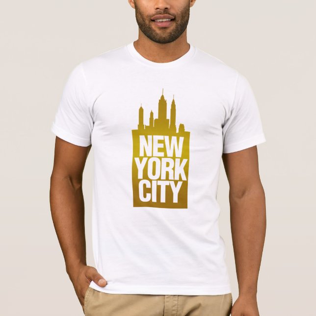 New York City Guld T-shirt (Framsida)