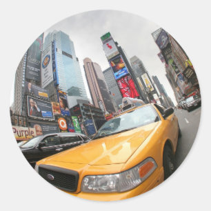 New York City Gult Cab Runt Klistermärke