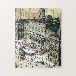 New York City Hall med folkmassan Jigszawa Puzzle Pussel