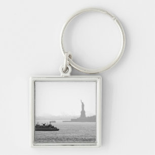 New York City hamn - frihetsgudinnan Fyrkantig Silverfärgad Nyckelring