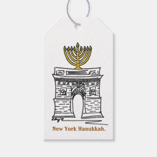 New York City Hanukkah Chanukah NYC Menorah Presentetikett