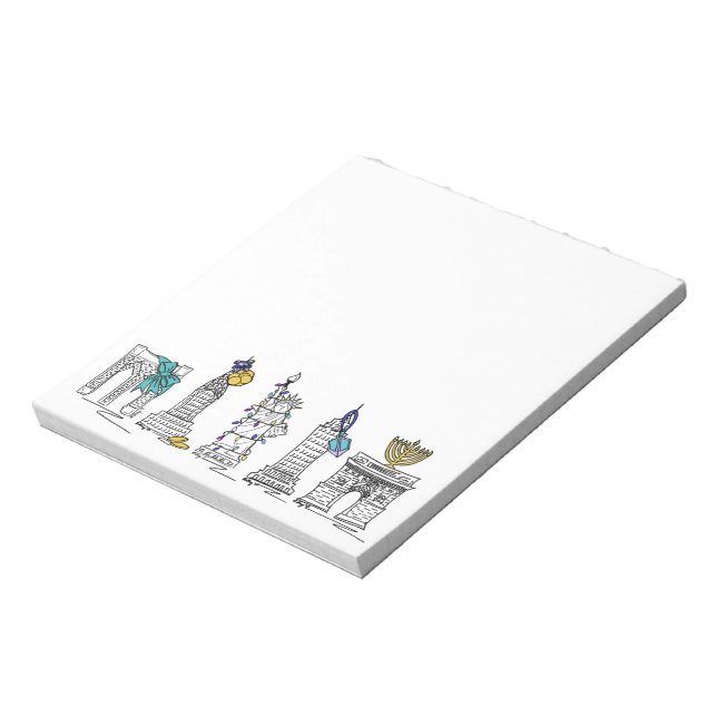 New York City Hanukkah NYC Jewish Helgdag Chanukah Anteckningsblock (Roterad)