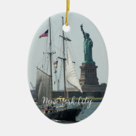 New York City Harbor Travel Photo Julgransprydnad Keramik