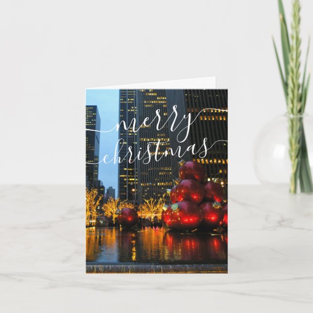 New York City Helgdag Ljus God jul Card Helgkort (Framsida)