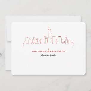 New York City Helgdag Skyline Julkort