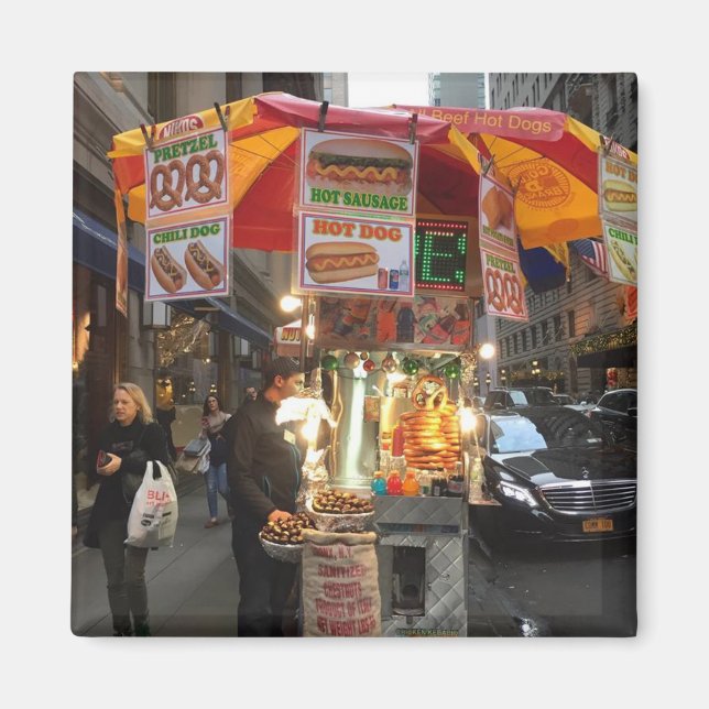 New York City Hett Hund stand Photo Magnet (Framsidan)
