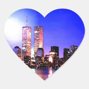 New York City Hjärtformat Klistermärke