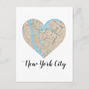 New York City Hjärtkarta Vykort