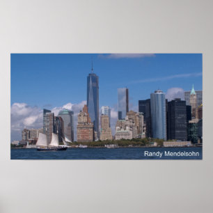 New York City horisont med frihetstorn Poster