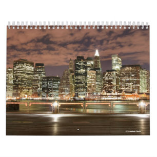 New York City horisont på nattväggkalendern Kalender