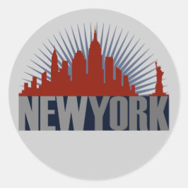 New York City horisont Runt Klistermärke