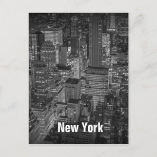New York City horisontbyggnader på natten Vykort