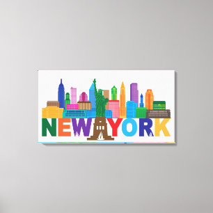 New York City horisonttypografi Canvastryck