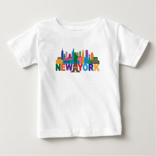 New York City horisonttypografi T-shirt
