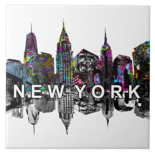 New York City i graffiti Kakelplatta