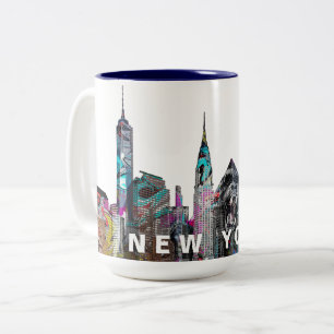 New York City i graffiti Två-Tonad Mugg