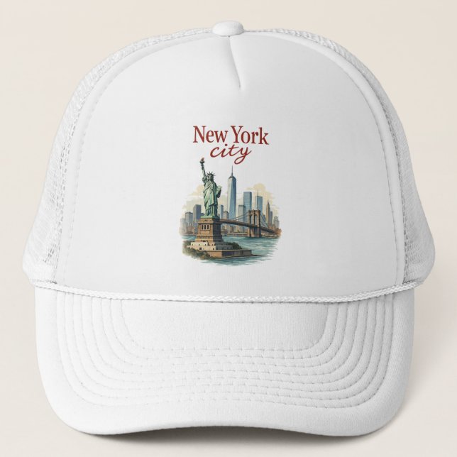 New York City – Iconic Statue & Skyline Hat Keps (Framsida)