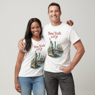 New York City – Ikonisk staty & Siluett T-Shirt