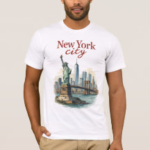 New York City – Ikonisk staty & Siluett T-Shirt