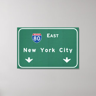 New York City Interstate Highway Freeway Road Sign Canvastryck