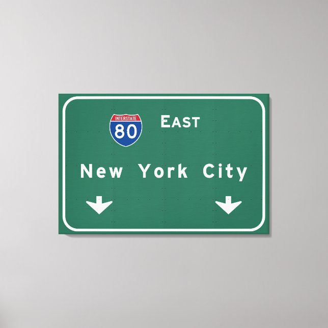 New York City Interstate Highway Freeway Road Sign Canvastryck (Framsida)