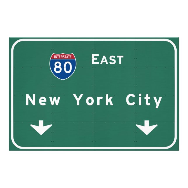 New York City Interstate Highway Freeway Road Sign Fototryck (Framsidan)