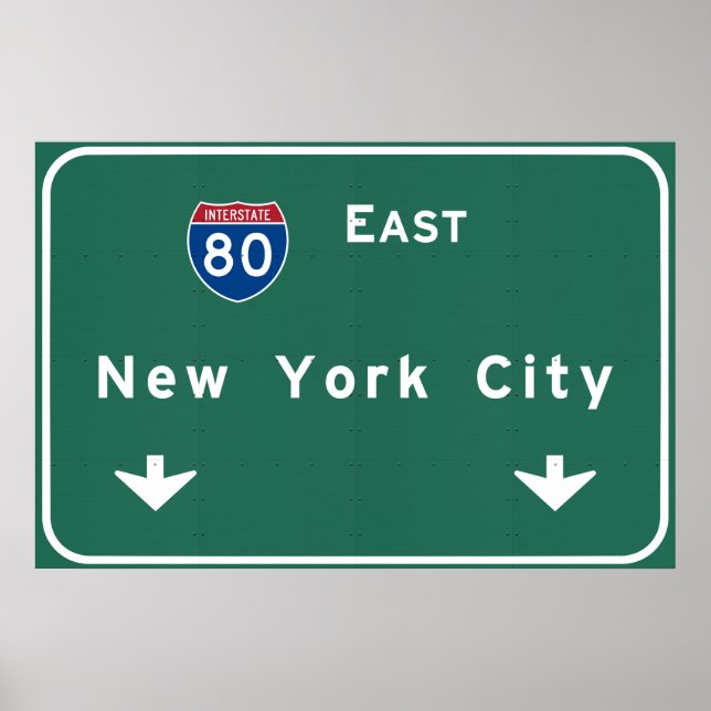 New York City Interstate Highway Freeway Road Sign Poster (Framsidan)