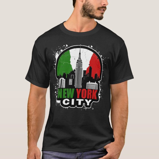 New York City Italienska T Shirt (Framsida)