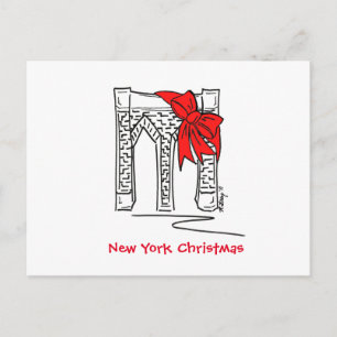 New York City jul NYC Brooklyn Bridge Bow Helg Vykort