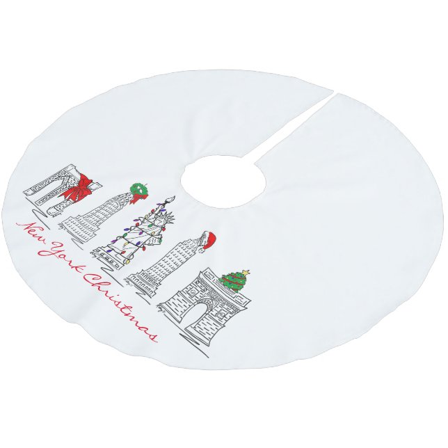 New York City Jul NYC Landmarks Architecture Julgransmatta Borstad Polyester (Vinklad)