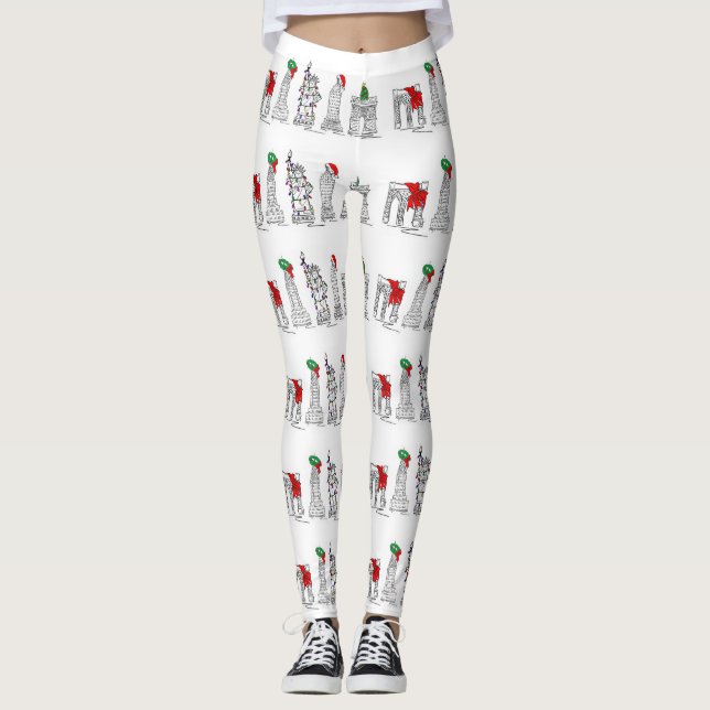 New York City jul NYC Landmarks Helgdag Leggings (Framsida)