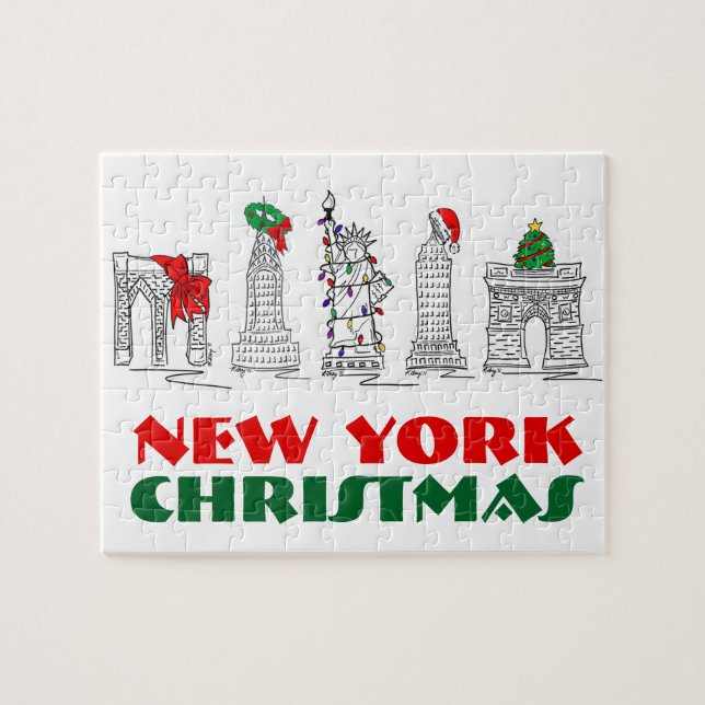 New York City jul NYC Landmarks Helgdag Pussel (Horisontell)