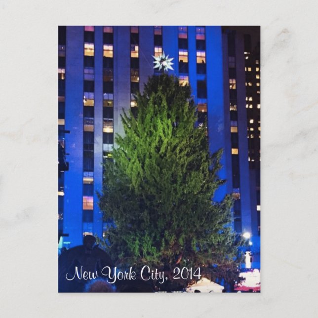 New York City Julgran Rockefeller Center NY Helg Vykort (Framsida)