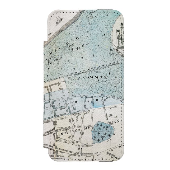 New York City karta, 1728 Incipio iPhone Wallet Skal (Folio Framsidan)