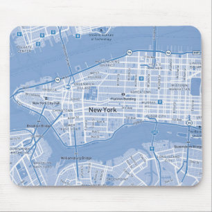 New York City Karta (blå) Musmatta