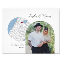 New York City Karta Bröllop Förlovning Photo Gift