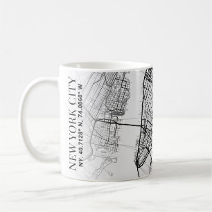 New York City Karta Kaffe Mugg