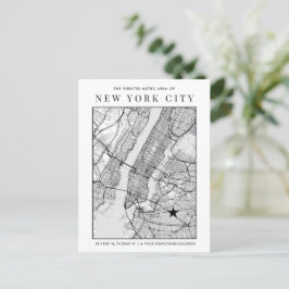 New York City Karta + Mark A Location! Vykort