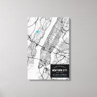 New York City Karta + markera din plats