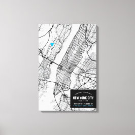 New York City Karta + markera din plats Canvastryck