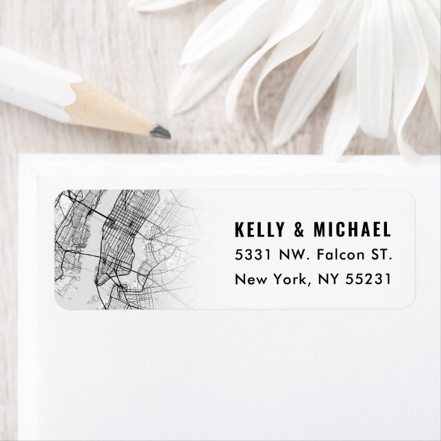New York City Karta Thmet | Returetikett Returadress Etikett (Insitu)